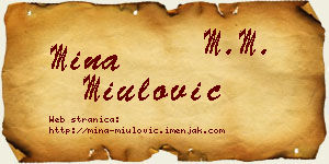 Mina Miulović vizit kartica